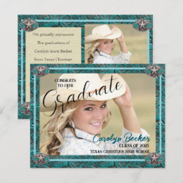 Tarjeta de Invitación Grad de fotografía de Cowgir
