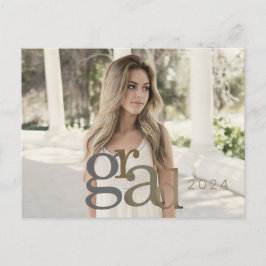 Tarjeta de Invitación Grad Photo Neutral II 2024