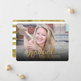 Tarjeta de Invitación Graduada de Guión Formal Fau