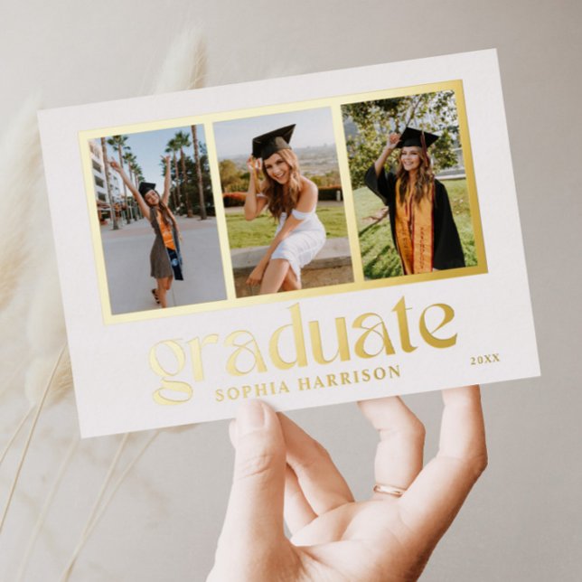 Tarjeta de Invitación Graduada Graduada 3 Fotos (Subido por el creador)