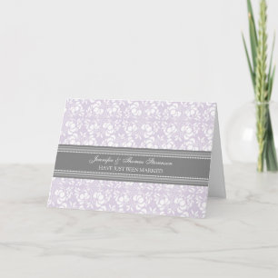 Tarjeta de Invitación Gray Lilac Damask Just Marri