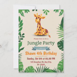 Tarjeta de invitación Green Simple Cute Birday