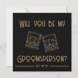 Tarjeta de invitación Groomsperson Gafas de Whiske