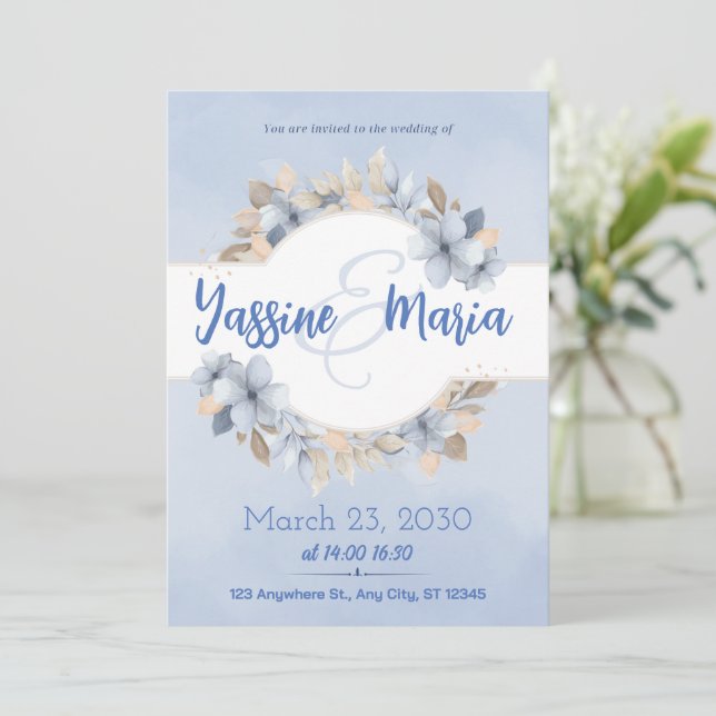 Tarjeta de invitación Guardar la fecha de la boda  (Anverso de pie)
