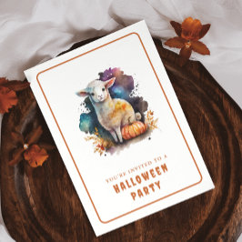 Tarjeta de invitación Halloween de Cordero acuátic