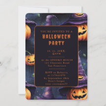 Tarjeta de invitación Halloween para Gorras mágico