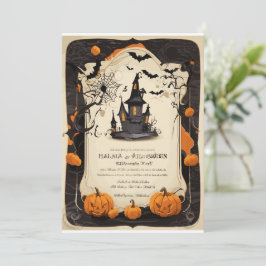 Tarjeta de invitación Halloween Vieja-Moderna