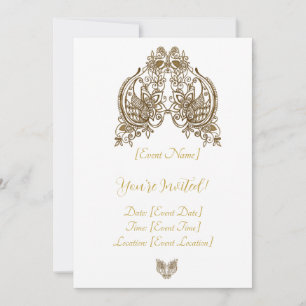 Tarjeta de invitación Henna elegante