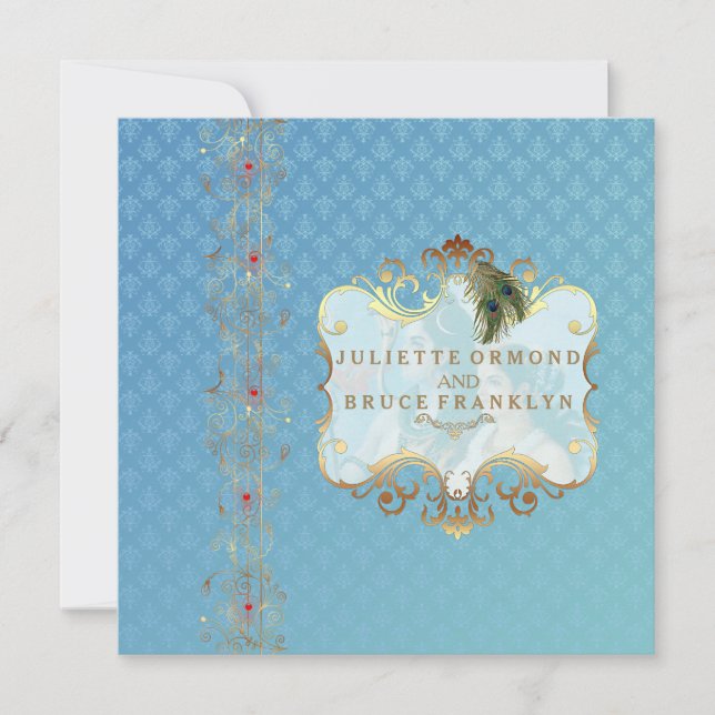 Tarjeta de Invitación II para Boda Hindú (Anverso)