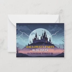 Tarjeta de invitación ilustracion Castillo de Hall