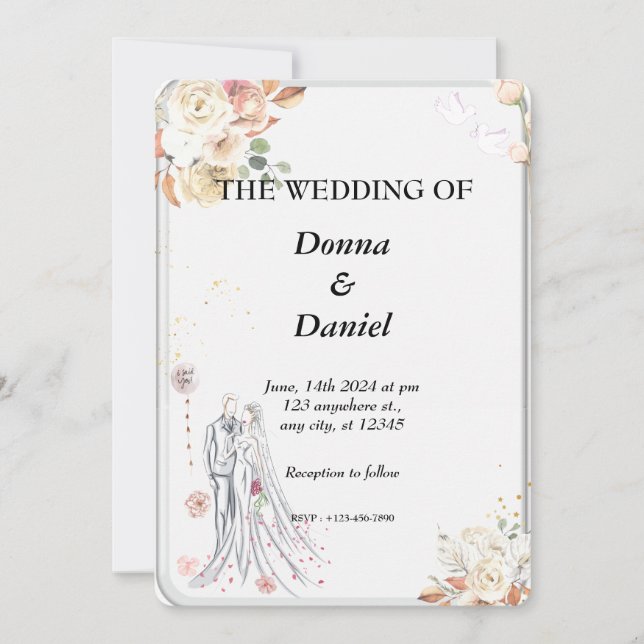 Tarjeta de invitación impresa en vidrio (Anverso)