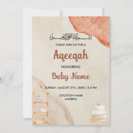 Tarjeta de Invitación Instantánea Boho Cream Aqeeq