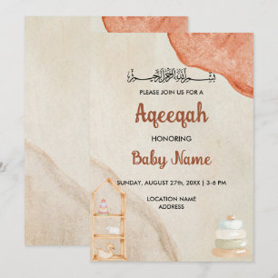Tarjeta de Invitación Instantánea Boho Cream Aqeeq