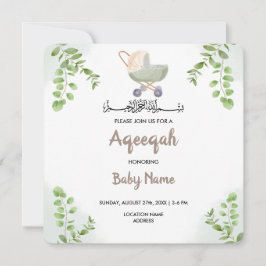 Tarjeta de Invitación Instantánea de Aqeeqah Chic 