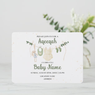 Tarjeta de Invitación Instantánea Editable Aqeeqah