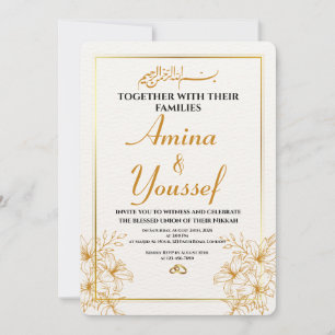 Tarjeta de invitación islámica editable para Nikka