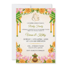 Tarjeta de Invitación Kalyanam de Marigold Tradici