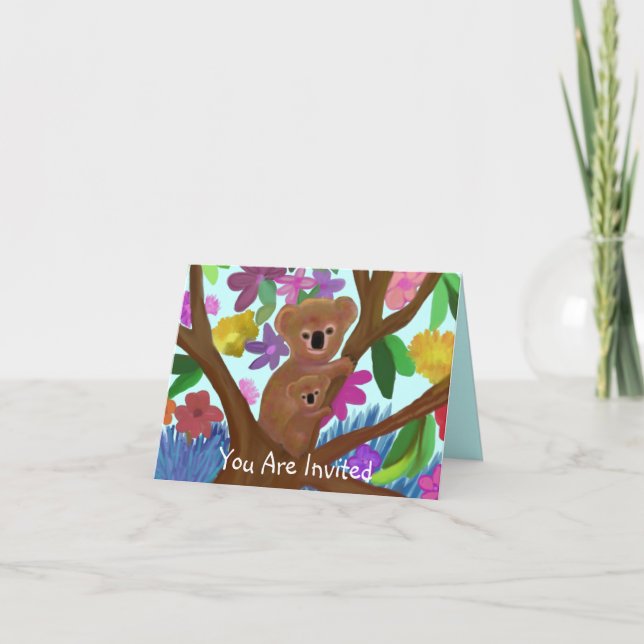 Tarjeta de invitación Koalas (Anverso)