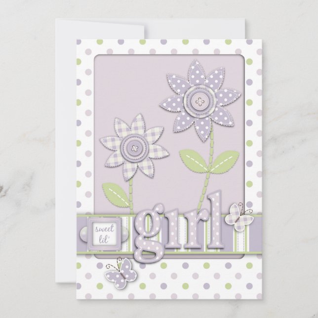 Tarjeta de invitación LG2 para bebé (Anverso)