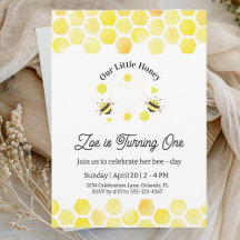 Tarjeta de Invitación Little Honey para Cumpleaños