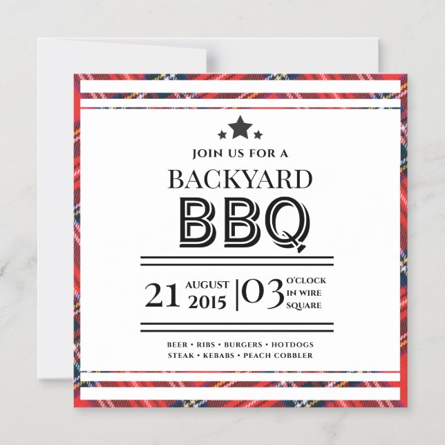 Tarjeta de invitación magnética para fiesta de BBQ (Anverso)