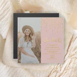 Tarjeta de invitación magnética para foto de fiest
