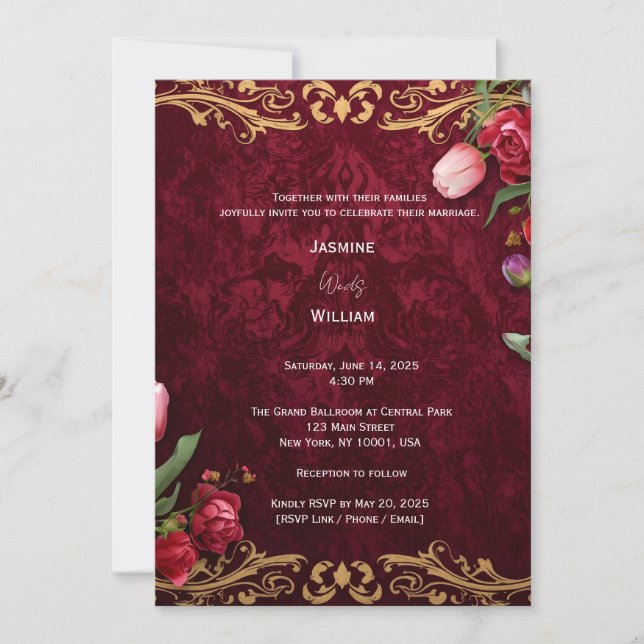 Tarjeta de invitación mate para personalizado 5x7 (Anverso)