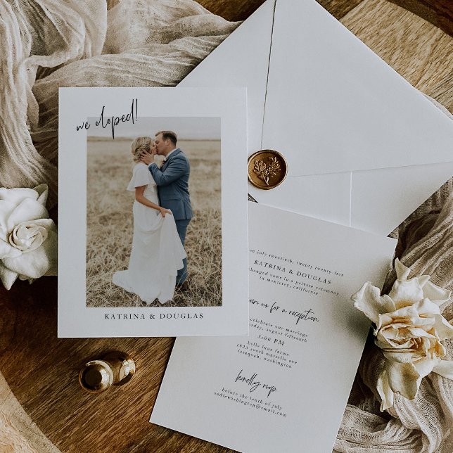Tarjeta de Invitación mínima de Boda de fotografía (Subido por el creador)