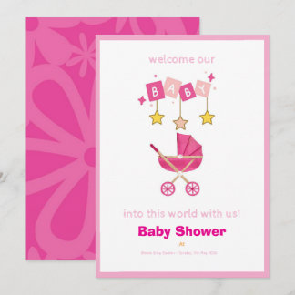 Tarjeta de Invitación Minimalista para Baby Shower