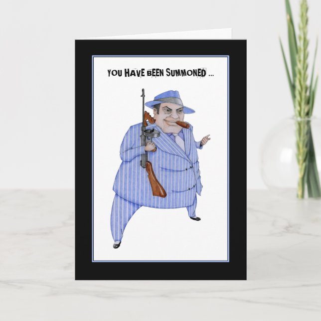 Tarjeta de invitación Mob Boss Murder Mystery (Anverso)