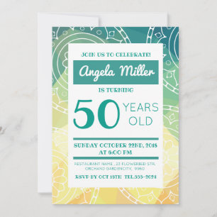 Tarjeta de invitación moderna color amarillo oscur