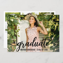 Tarjeta de Invitación moderna de 4 graduaciones fo