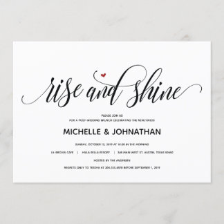 Tarjeta de invitación moderna de levantarse y bril