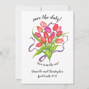 Tarjeta de Invitación moderna de Tulip Bouquet