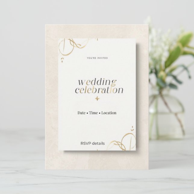Tarjeta de Invitación Moderna Elegante Minimalista (Anverso de pie)