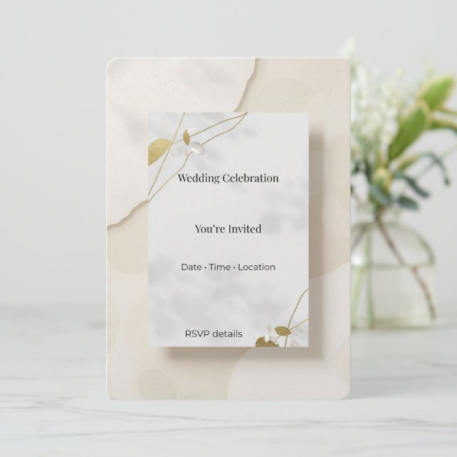 Tarjeta de Invitación Moderna Elegante Minimalista (Anverso de pie)