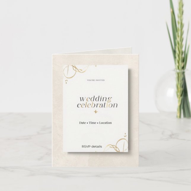 Tarjeta de Invitación Moderna Elegante Minimalista (Anverso)