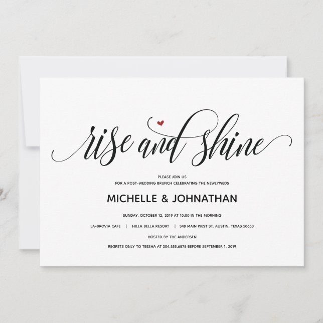 Tarjeta de invitación moderna post-boda (Anverso)