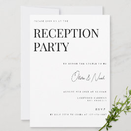 Tarjeta de invitación moderna y elegante en recepc