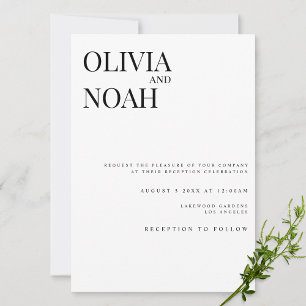 Tarjeta de invitación moderna y elegante en recepc