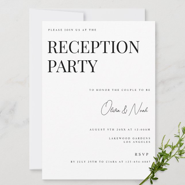 Tarjeta de invitación moderna y elegante en recepc (Subido por el creador)