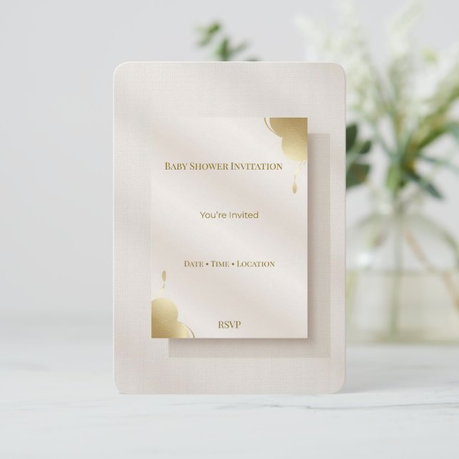 Tarjeta de Invitación Moderna y Elegante Minimalis (Anverso de pie)