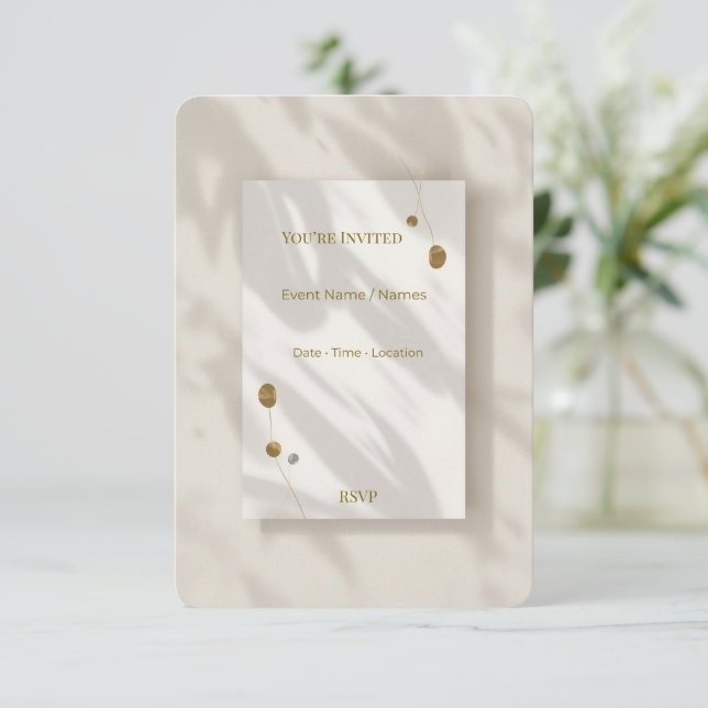 Tarjeta de Invitación Moderna y Elegante Minimalis (Anverso de pie)