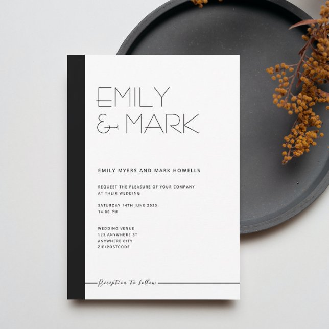 Tarjeta de invitación monocroma Minimalista modern (Subido por el creador)