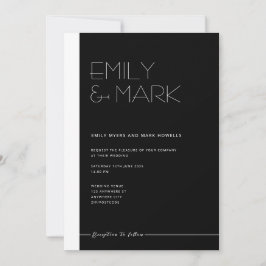 Tarjeta de invitación monocroma Minimalista modern
