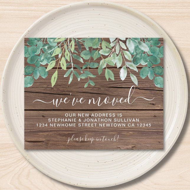 Tarjeta de Invitación movida de hojas rusticas pre (Subido por el creador)