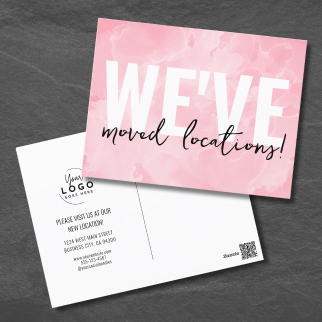 Tarjeta de Invitación móvil con logotipo de negoci (Business Change Of Address Postcard)