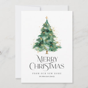 tarjeta de invitación móvil navideña de árbol de n