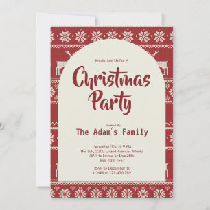 Tarjeta de invitación navideña renos nórdicos Navi