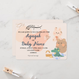 Tarjeta de invitación Neutral Musulmana Moderna Aq